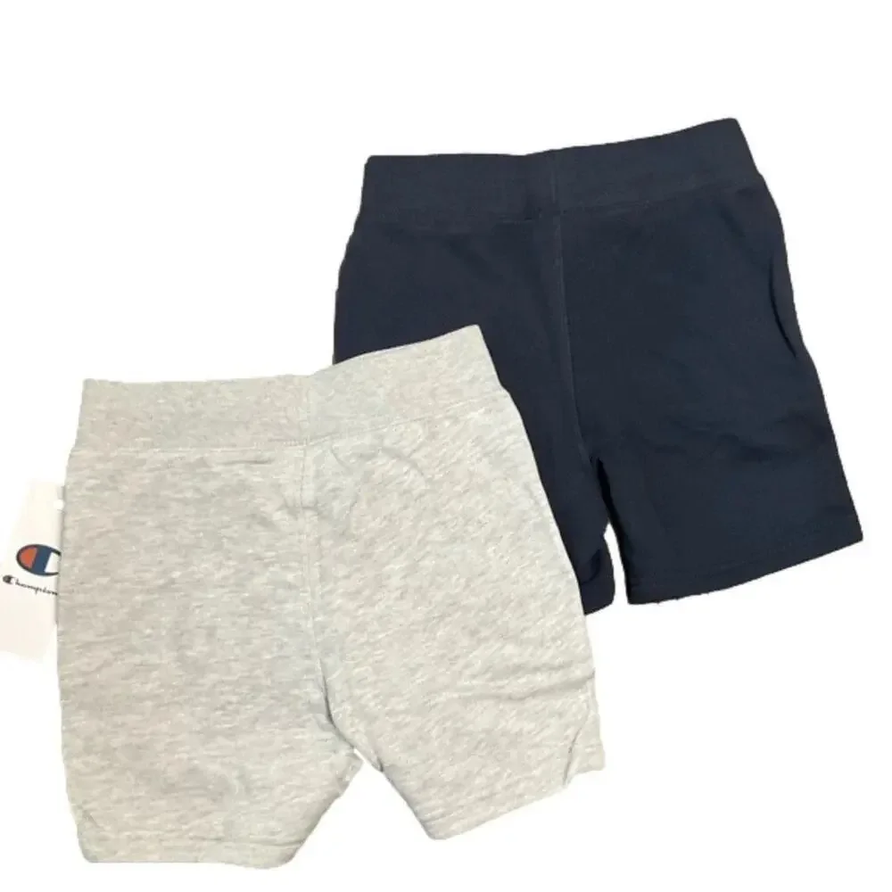 Champion Active Boy’s Shorts Navy Gray Size XS 2 PAIRS NWT
